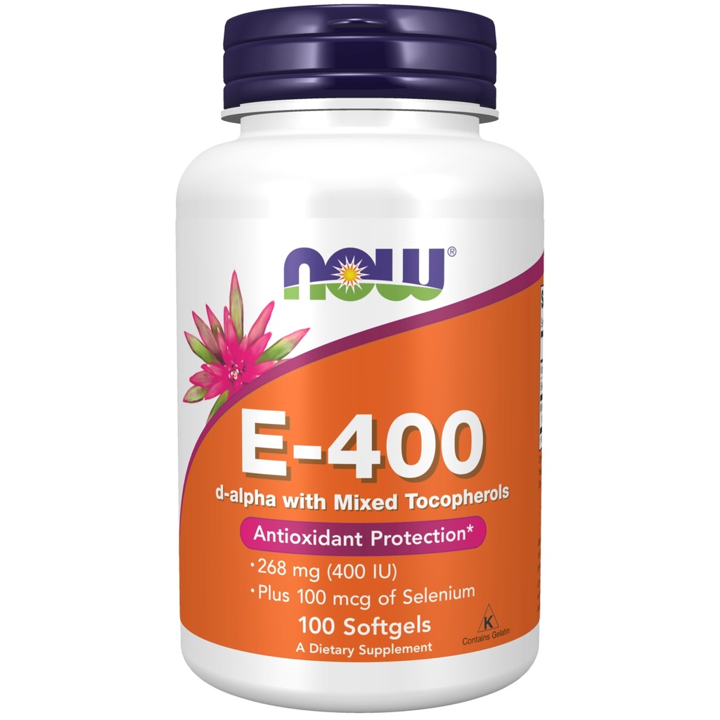 Şimdi Tamamlar, Vitamin E-400 IU, Karma Tocopherols, Antioksi Koruma*, 100 Softgels