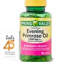 Spring Valley Evening Primrose Oil Women's Health Diyetary Supplement Softgels, 1000 mg, 75 Kont, Softgels, Evening Primrose Oil Capsules 1000 mg with LualL's 45 Diabetes Decoded