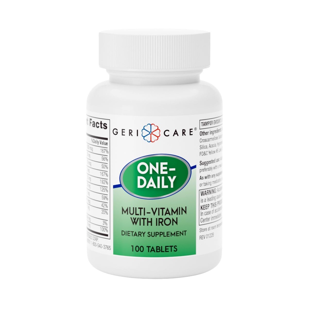 GeriCare One-Daily Multi-Vitamin with Iron Tablets,100 Count (4000 of 1)