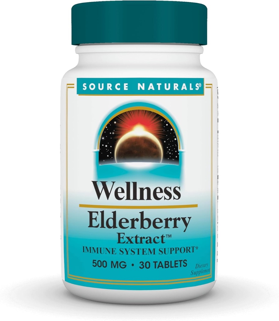 Source Naturals Wellness Elderberry Extract, 500 mg for Immune System Support* - 30 Tablet