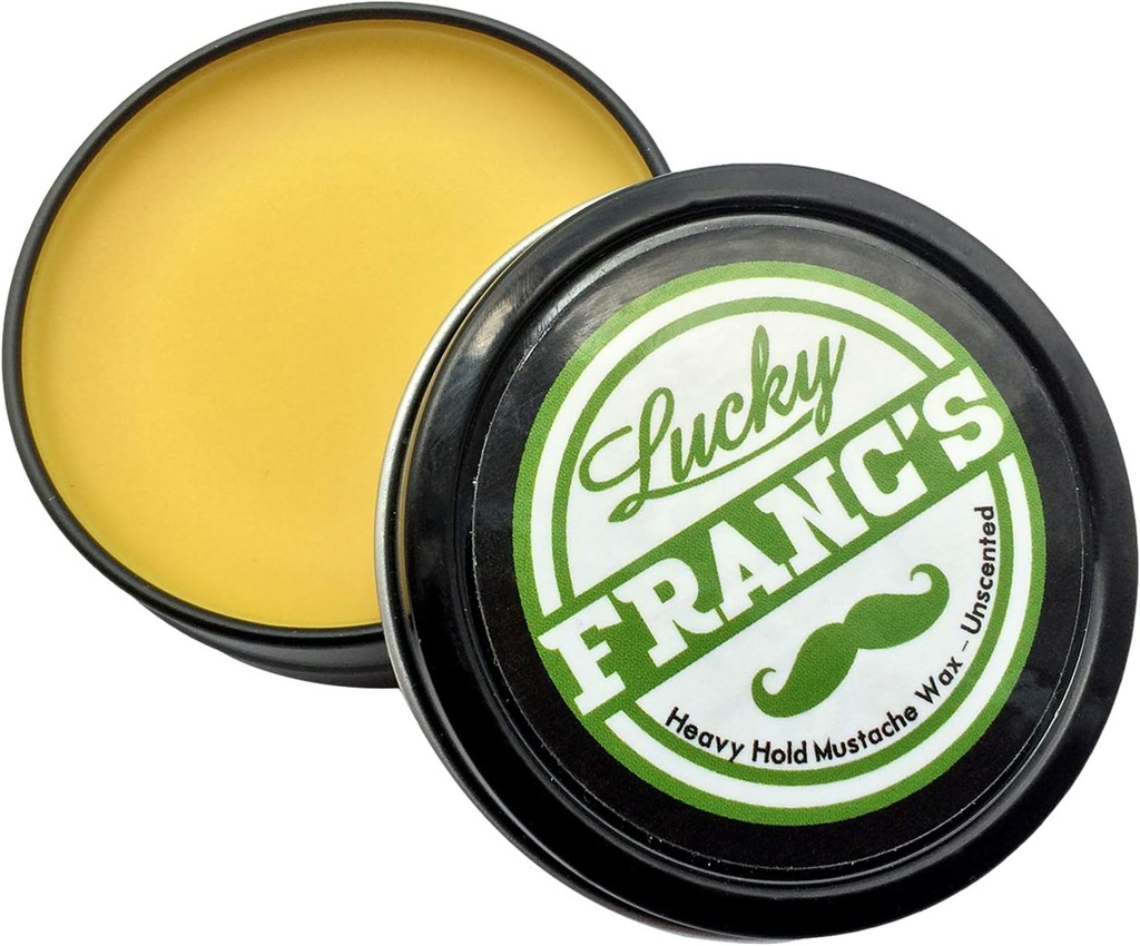 Lucky Franc's Unscented Mustache Wax for Men. Güçlü Frim Hold Stache Wax For Men's Grooming için. Tüm Doğal Scent Free Formula With Beeswax And Coconut Oil. USA Made Mustache Styling Wax 2 Ounces