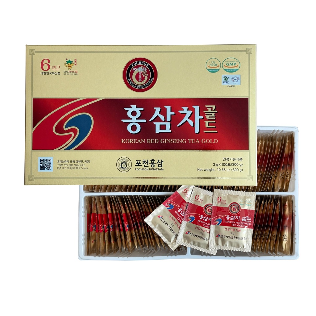 Pocheon 300g(10.6oz), Koreli 6 Yıllar Panax Red BTC Kökleri Çay Altın, 100 Çay Çanta,% 15 BTC Ekstraksiyon, Doğal Immune Support