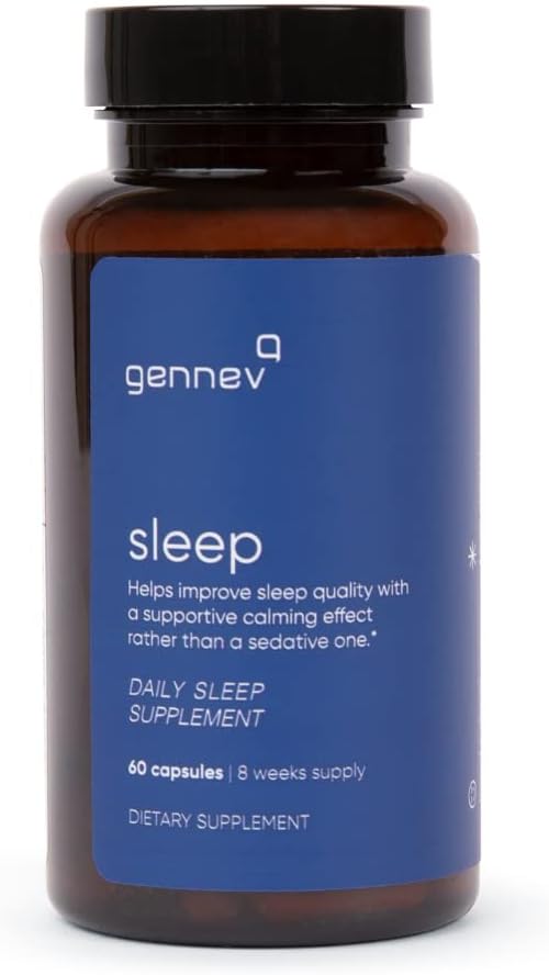 Gennev Yetişkin Aid for Yetişkinler - Natural Sleep Supplement with Melatonin, 5HTP, L-Theanine, and Magnolia (60 Kont)