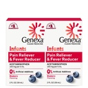 Genexa Infants' Clean Acetaminophen | Pedia Tercih Edilen Malzemeler | Bebekler için Ağrı Reliever & Ateşi | Dye Free, 0% Yapay Katkılar | Organik Blueberry Flavor, 4 fl oz (2 Pack)