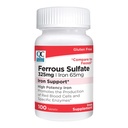 Quality Choice Iron 65 mg (325 mg Ferrous Sulfate) Yüksek Potency Iron Support Supplement Tabletleri 100 Kont Şişes