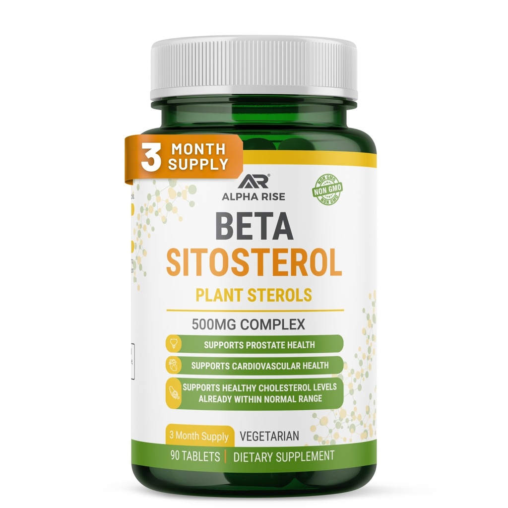 Beta Sitosterol - 500 mg Tablet - Non-GMO - Destek Prostate ve Sağlıklı Cholesterol Seviyeleri - Phytosterols Kompleks - Doğal Plant Sterols ve Stanols