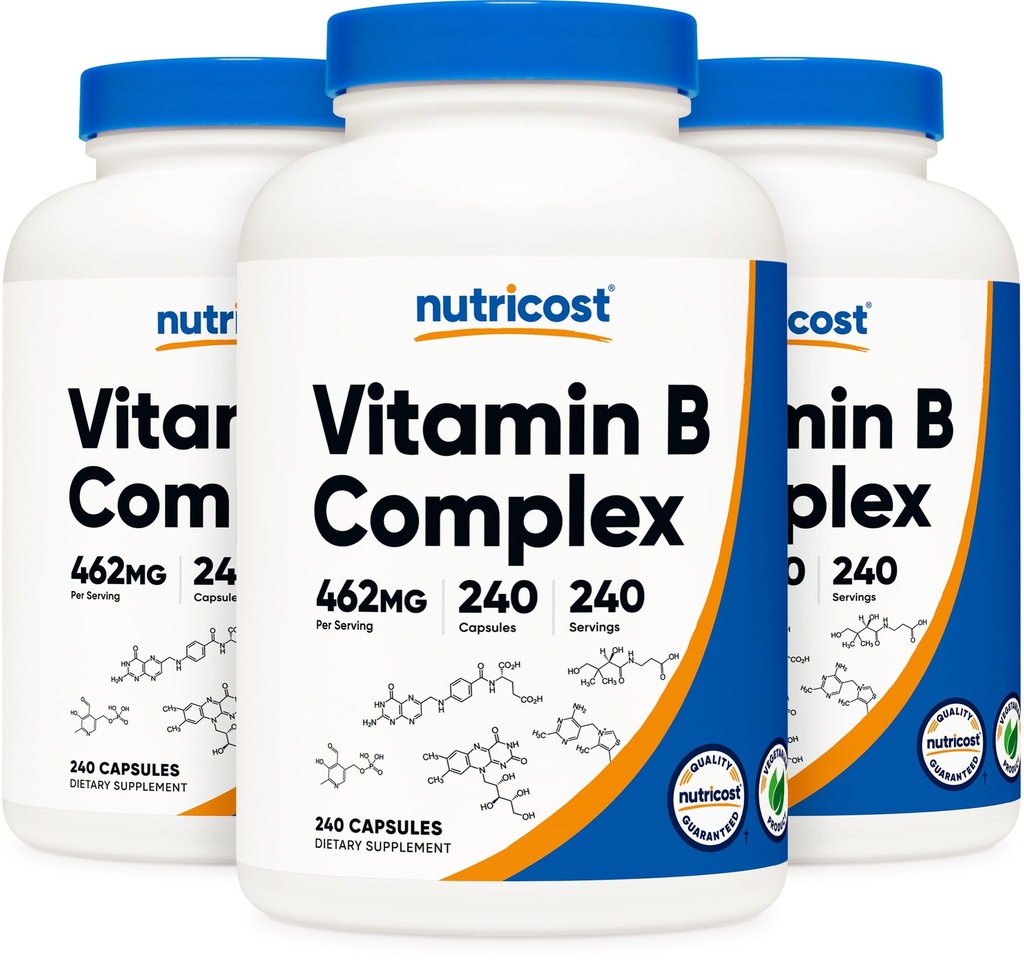 Nutricost High Potency B Complex 462 mg, 240 Capsules (3 Şişe) - Vitamin C C C