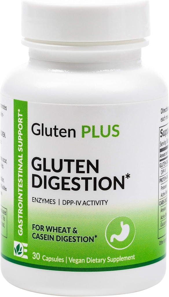 Gluten Digestive Enzyme (30 Kont) - Digestive Support - Digesting Gluten - Gut Health Support & Nutrient Aborpsiyon | 30 Sayı Sayısı