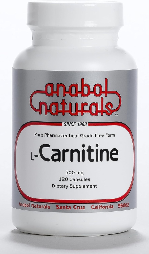 Anabol Naturals L-Carnitine 120 Capsules- 500 mg Pure L-Carnitine Per Capsule, 120 Hizmet