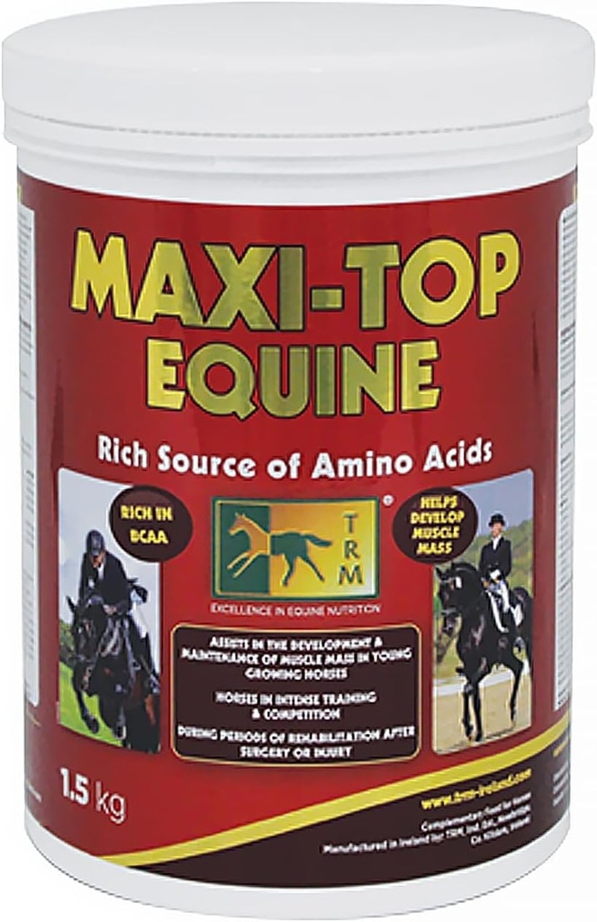 TRM Maxi-Top Horse Feed Protein and Vitamin E Supplement | Amino Acids and Antioxidants for Equine Muscle Growth and Development - 3.3 lb (1.5 Kg) - 3.3 lb