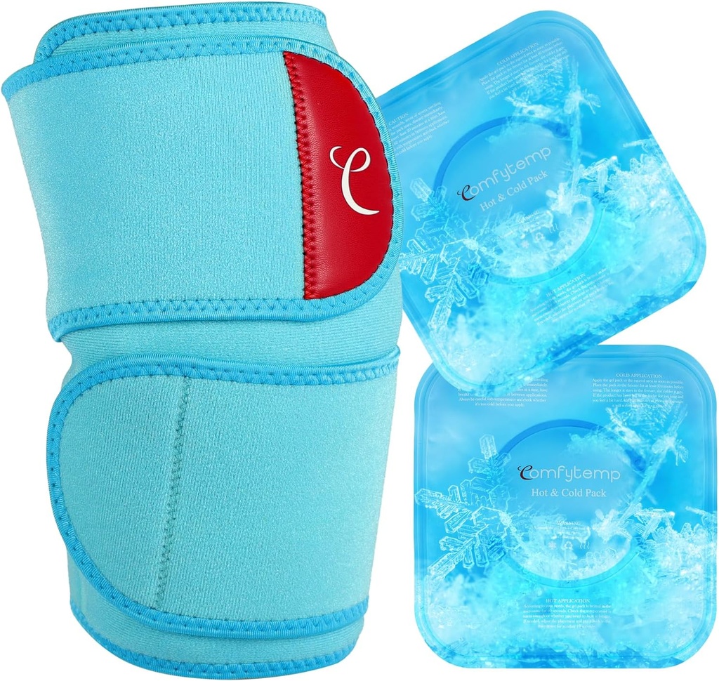 Comfytemp Büyük Diz Buz Paketi ile 2 Gel Soft Cold Pack, Meniscus Tear, Ortak Ağrı Yardımı, Arthritis, ACL, After Surgery Get Well Things, Men Women Run Gear
