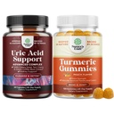 Natures Craft Sche of Vegan Uric Acid Cleanse and Detox for Men and Women's Joints Kidneys and More and Turmeric Gummies for Yetişkinler Peach Flavor - Ekstra Güçlü Ortak Destek Gummies