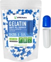 XPRS Nutra Boyutu 1 Boş Kapsüller - 500 Kont Boş Gelatin Capsules - Pill DIY Capsule - Pure Bovine Pill Gel Caps For Do-It- Yourself Supplements (Mavi/Beyaz)
