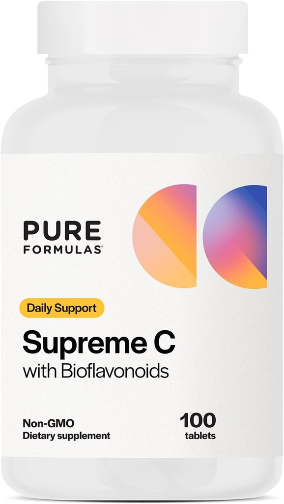 PureFormulas Yüksek C ile Bioflavonoyaklar - 100 Tablet | 1000 mg C, Citrus Bioflavonoyaks Kompleks, Rose HIPS | Immune Support & Antioksi Boost | Allergen-Free