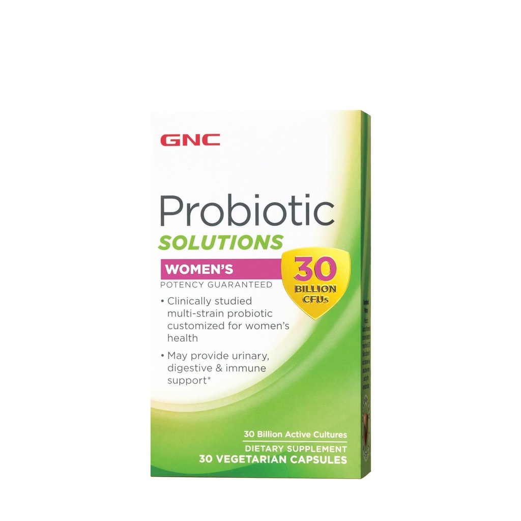GNC Probiyotik Solutions Women's with 30 Milyar CFUs, Klinik olarak Kadınlar için Çok katmanlı Destekler Digestive and Immune Health, Vegetarian, 30 Capsules