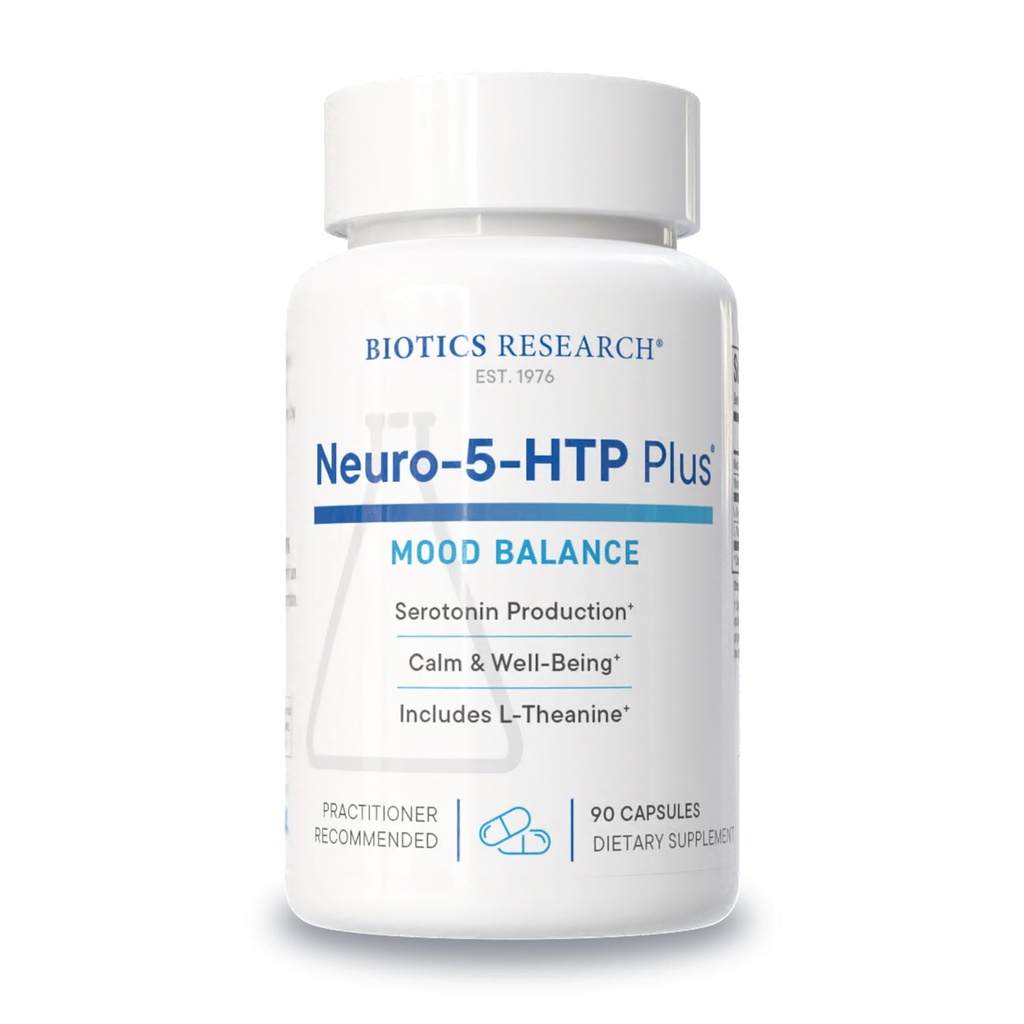 Biotics Research Neuro 5 HTP Plus Nörolojik Destek, Calm Beyin Aktivitesi, Sağlıklı Uyku Desenleri, Genel olarak Well-Being, Tavsiyeler Rahatlama, Serotonin Precursor, L Theanine, 90 Capsules