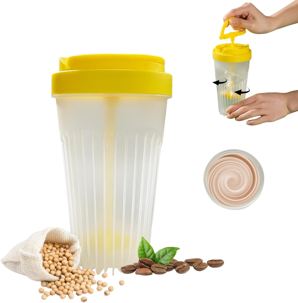 MIUPOO Stirring Şişe, Stirring İçecek için Özel, Küçük Blender Shaker Şişe,Reusable Kahve kupası Kahve, Protein Shakes, Smoothies, Pre Egzersiz Supplements and Drinks için uygundur