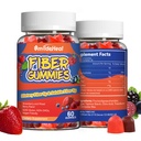 Fiber Gummies, Diyetsel Fiber, Kadınlar ve Erkekler için, Gut Health Support, Non-GMOs, Non-Gluten, Vegan, Karma Berry ve Strawberry Flavor, 120 Kont Gummies