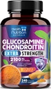 Glucosamine Chondroitin 2100 mg - 3X Güçlü Ortak Destek MSM, Glucosamine Sulfate, Turmeric, Boswellia, Quercetin for Cartilage, Flexability & Mobility, Şişed in USA, 240 Capsules
