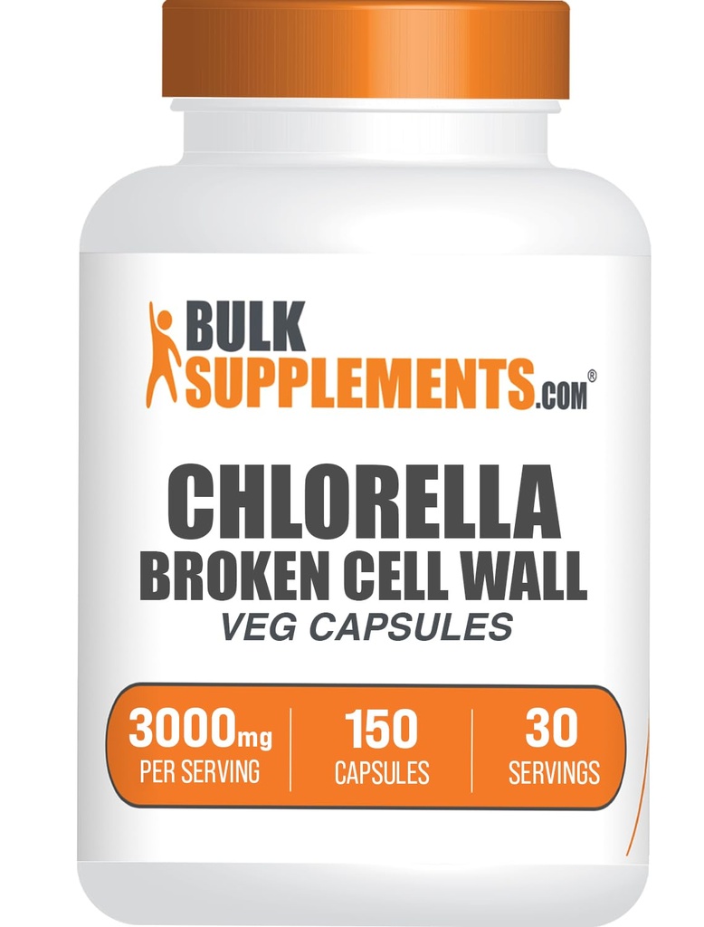BulkSupplements.com Chlorella Capsules - Kırık Hücre Duvar, Chlorella Supplement - Superfood Supplement, Vegan & Gluten Free, 5 Capsules per Service, 150 Count (Pack of 1)