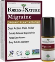 Forces of Nature Natural, Organic Migraine Pain Relief Topical Roll-on, Supports Prodrome, Aura, Headache, Fatigue, Light and Sound Sensitivity, Nausea Associated with Migraines, Non-GMO, 0.14 Fl Oz