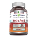 Amazing Formulas Folic Acid 1000 Mcg (1 Mg) | 240 Tablet Tamam | Vitamin B9 | Non-GMO | Gluten Free | Made in USA