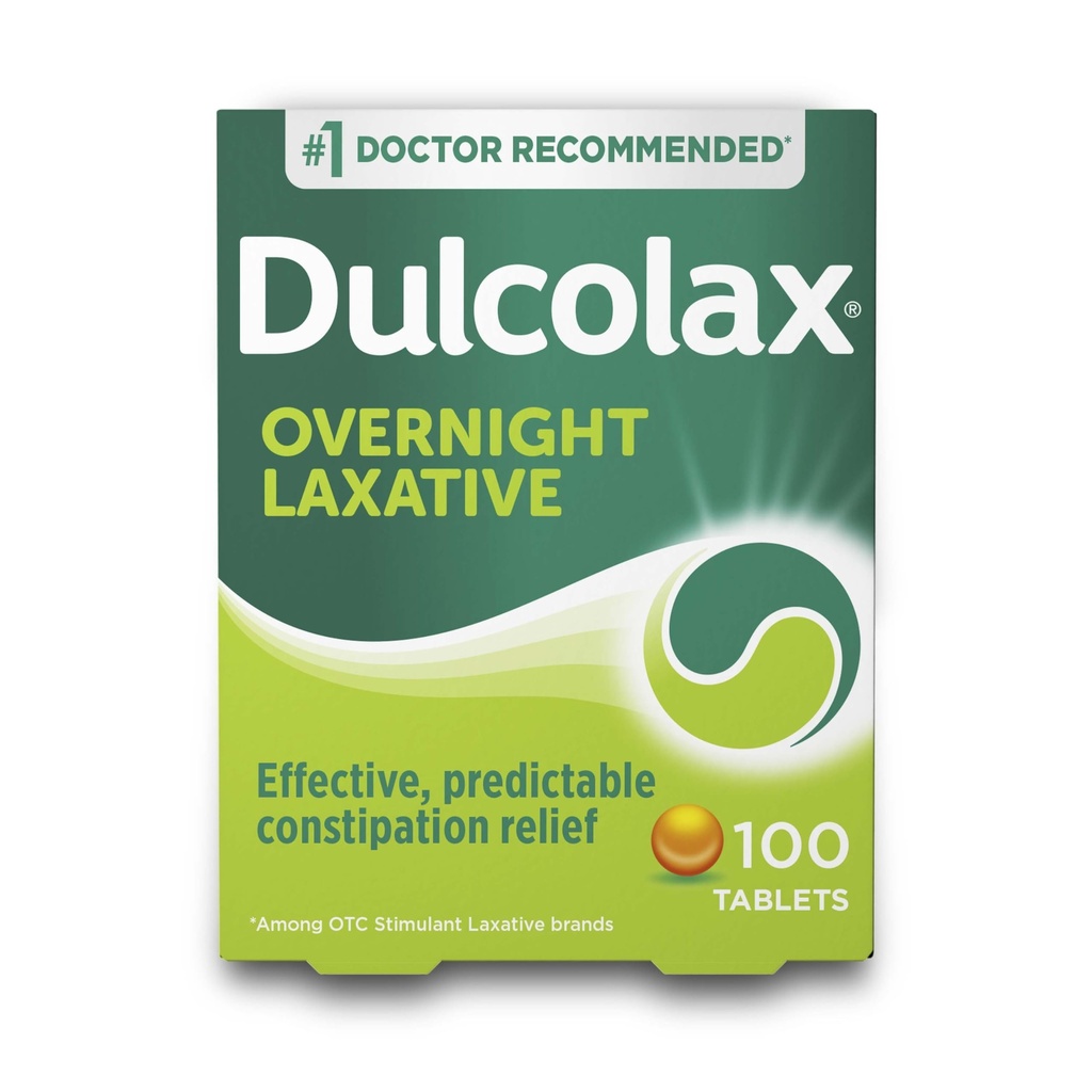 Dulcolax Stimulant Laxative Tabletler, Tahmin edilebilir ve Etkili Constipation Relief, Relieves Straining & Bloating, Bisacody 5 mg, 100 Count