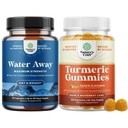 Water Away Akışkanları Dandelion Leaf Extract & Green Tea for Bloating Relief and Turmeric Gummies for Yetişkinler Peach Flavor - Turmeric Curcumin with Black Pepper Extract and Ginger