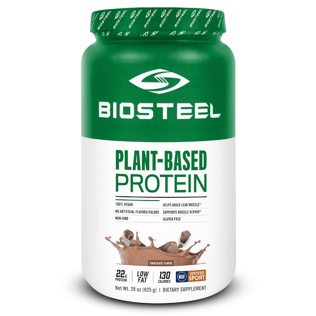 BioSteel Vegan Protein Powder - Chocolate, NSF for Sport, 1.8 lbs, 22g Protein, 25 Servings - Plant Based Protein Powder with Brown Rice, Pea & Pumpkin Seed - Premium Plant Protein Powder