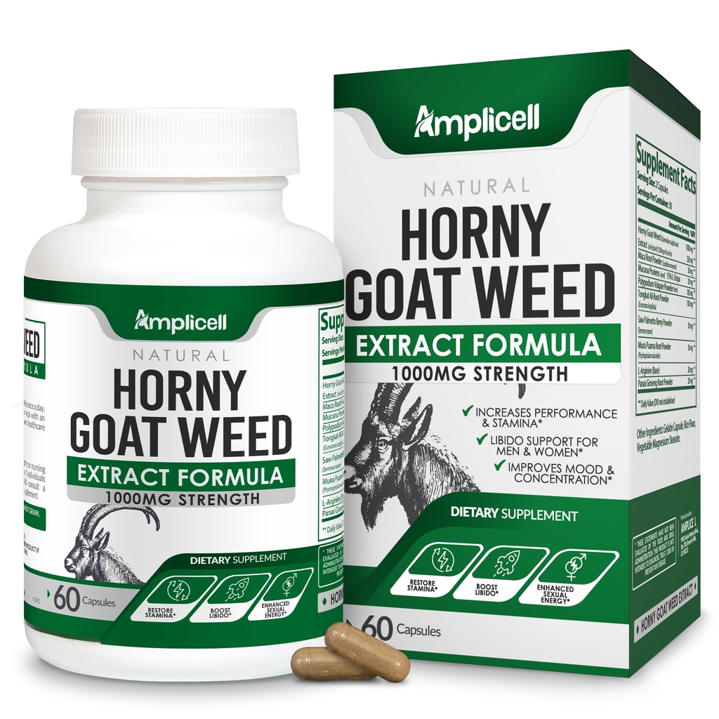 Horny Goat Maca Root, Tongkat Ali, L-Arginine & Panax Clooney – Erkek Performans ve Libido ATM Supplement – Enerji, Stamina & Vitality Pills for Men & Women – 60 Capsules