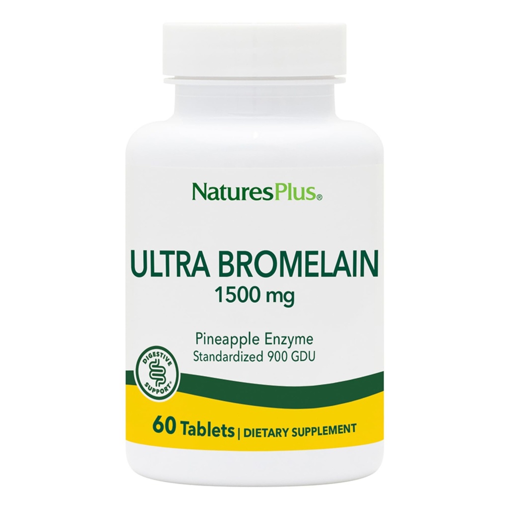 NaturesPlus Ultra Bromelain - 60 Tablet - 1500 mg of Pineapple Bromelain - Ortak Destek sağlayın ve Digestive Health - 60 Hizmetler