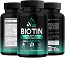 Keratin ile Biotin ve Collagen Supplements - Biotin 5000mcg Capsules for Saç Büyümesi, Sağlıklı Skin & Nails - Hyaluronic Acid & Vitamin-B Kompleksi Kadın ve Erkekler için 90 Capsules