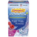 Emergen-C Hydration+ Sports Drink Mix with Vitamin C (18 Count, Raspberry Flavor), Electrolyte Replenishment, 0.33 Ounce Toz Paketleri