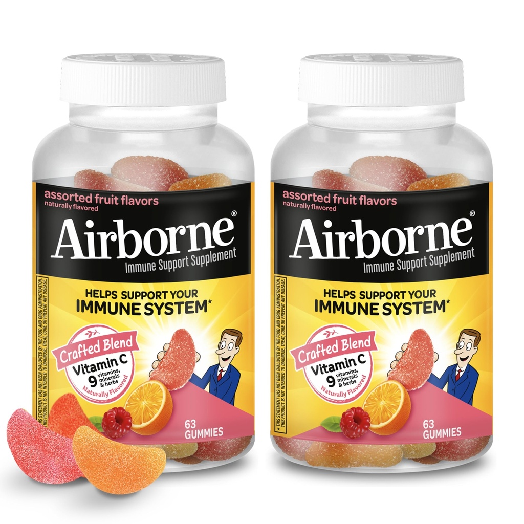 Yetişkinler için 750 mg Vitamin C Gummies, Immune Support Gummies with Powerful Antioksis VIT C & E, Caffeine Free - 2x63ct Şişe (42 Servisler)