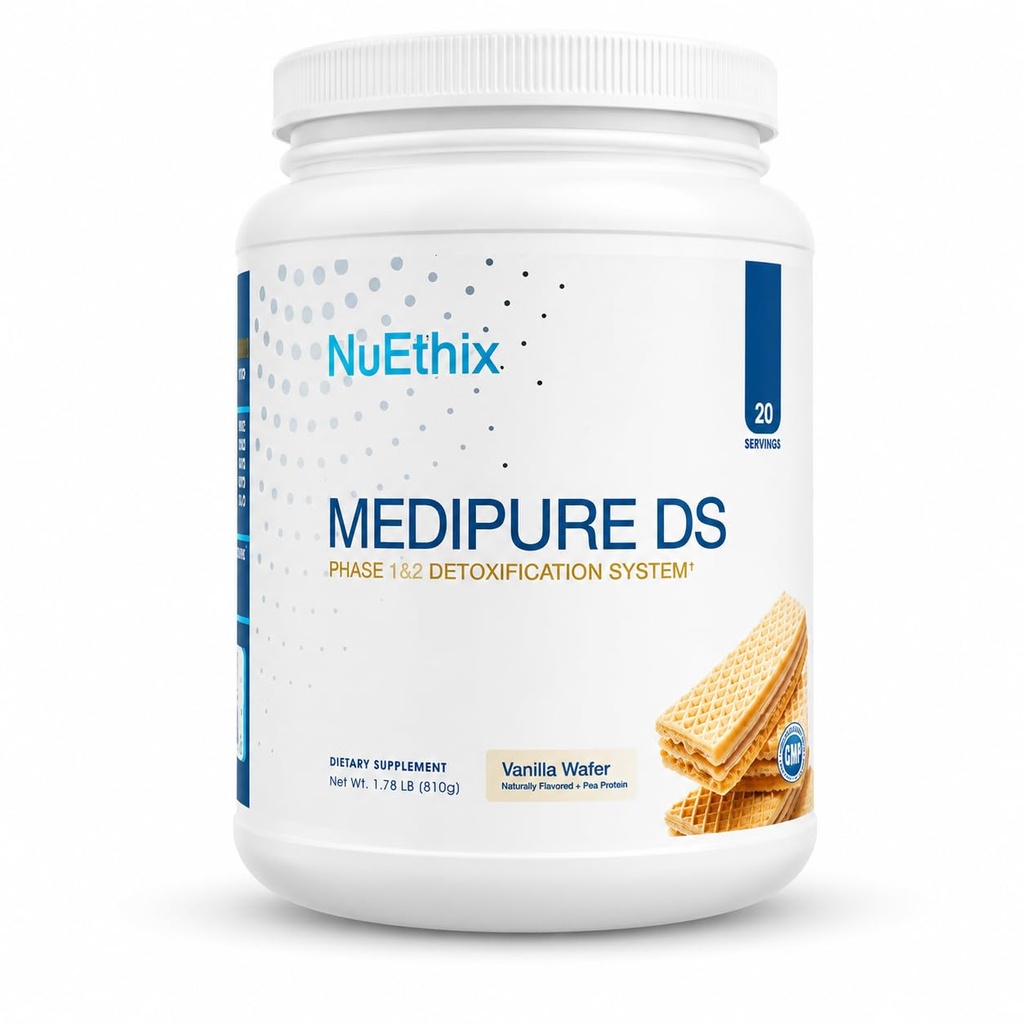 NuEthix Formulations Medipure DS, Pea Protein Aşama 1 & 2 Detoxification System ile birlikte, Vücut Doğal Detoxification Sürecini Desteklemek için Tamam, Vanilla Wafer (Non-Caffeinated)
