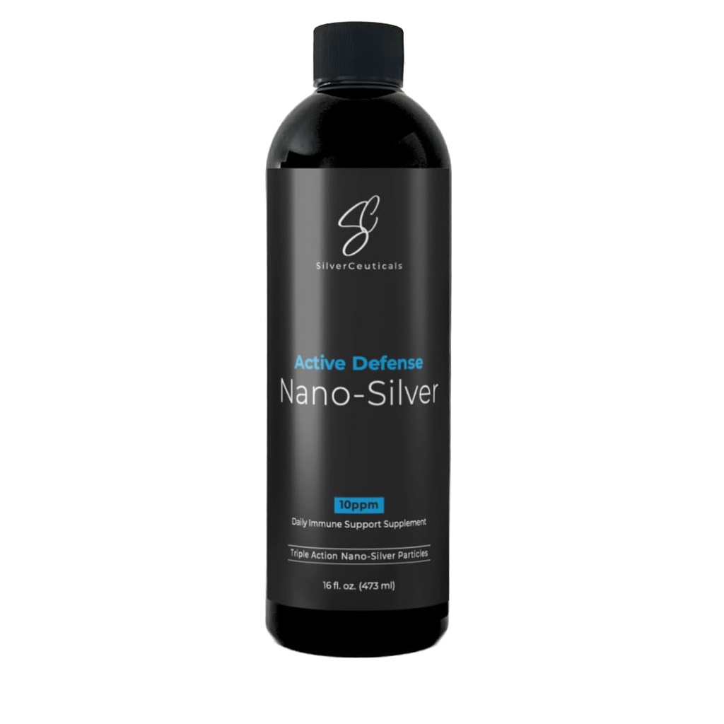 Colloidal Silver w/Nano Teknolojisi - 10ppm 16oz - 8X Daha Etkili - Doğal Immune Desteği - Hasta Günlerini Kurtar - 5 & Up - Outperforms Higher PPM Silvers - No Taste & Chicken - 3rd Parti Tested
