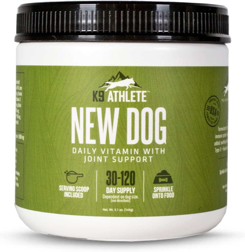 K9 Sporcu - Yeni Köpek | Köpek Ortak Supplement & Dog Multivitamin - Puppy & Senior Dog Vitamins - Köpekler ve Köpek Ortak Sağlığı için Çokvitamin - Köpekler ve Köpek Ortak Sağlığı için Vitaminler - Köpekler için Vitaminler