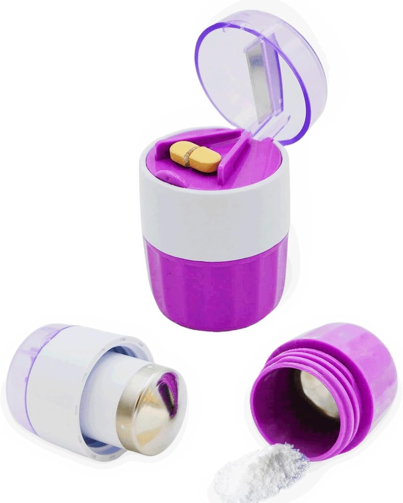 KIRIYUUK Pill Crusher ve radyatör, Crushes Multi Tabletleri Güzel Bir Toz, Paslanmaz Çelik, Seyahat için Mükemmel, Ablet Pulverizer Seyahat için Uygun, Büyük Feeding Tube kullanımı ve Evcil hayvanlar, Günlük Kullanım
