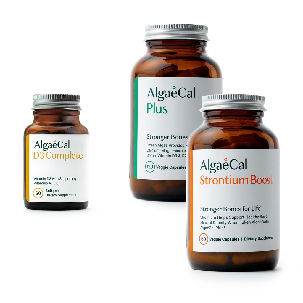 ALGAECAL Bone Health Sche - D3 Tamam (1000 IU) + K2, Vitamin E, Vitamin A & Plant-Baseduba Klinik olarak Kemik Yoğunluğunu artırmak için Desteklendi