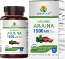 Brieofood Organik Arjuna 1500 mg, 45 Hizmet, Vejetaryen, Gluten Free, 90 Vegetarian Tablet