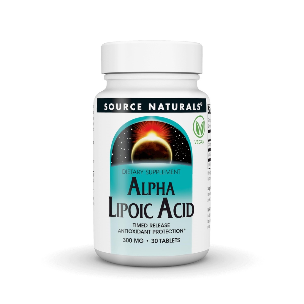 Source Naturals Alpha Lipoic Acid - Sağlıklı Şeker Metabolism, Liver Function & Energy Generation *, 300 mg - 30 Zaman Yayın Tabletleri