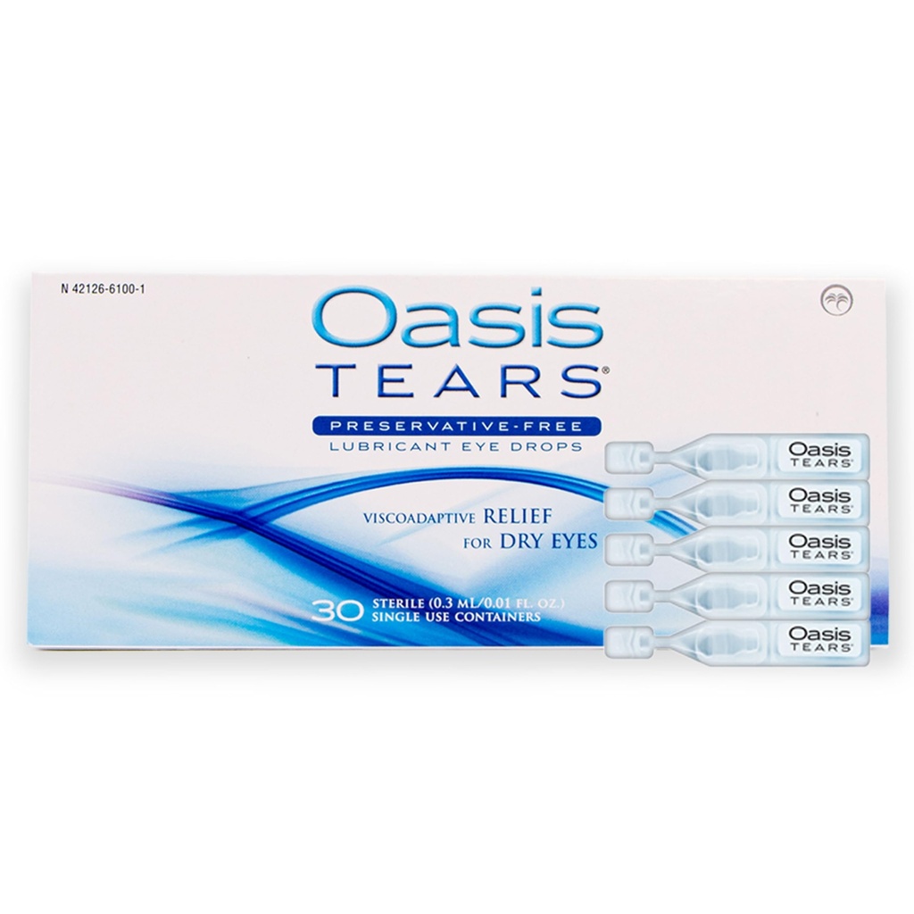 OT6100 - Oasis TEARS® Preservative-Free Lubricant Eye Drops Relief for Kuru Eyes | 30 Single-Use Containers | 0.01 FL OZ (0.3 mL)