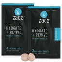 Zaca Recovery Chewable Supplement | Hydrate + Revive | Parti, Seyahat, Egzersiz ve Altitude | Non-Sugar & Non-Gluten | Karma Berry, 2 Packets = 4 Tabletler