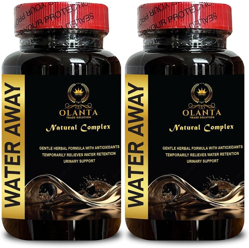 Su Away Pills - Doğal Water Retention Pills, Stomach Bloating için Supplements, Akışkanları Azalt, Caffeine-Free Turmeric - 2 Şişe 120 Capsules