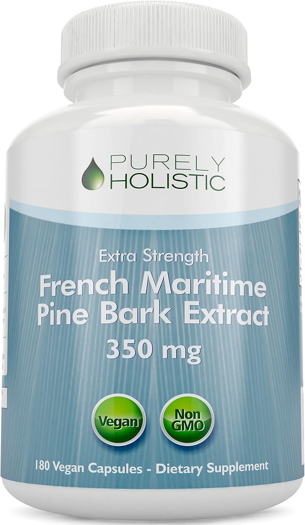 Safly Holistic Pine Bark Ekstraksiyon 350 mg 180 Vegan Capsules% 95 Proanthocyanidins - Fransız Deniz Hav Bark Ekstraksiyon - GMO & Pesticide Ücretsiz Antioksi Supplement