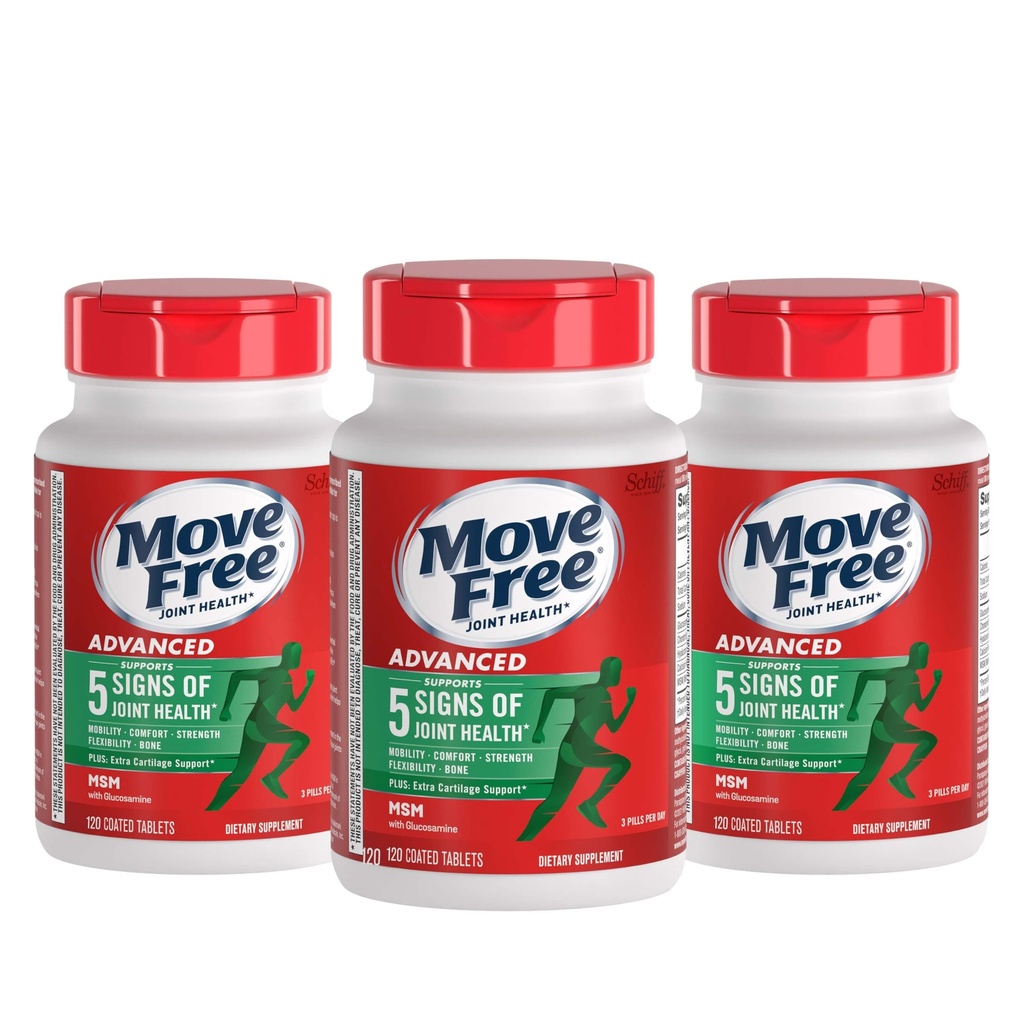Free Advanced Glucosamine Chondroitin MSM Ortak Destek Tamamını Harekete Geçin, Supports Mobility Comfort Flexability & Bone - 120 Count (Pack of 3)