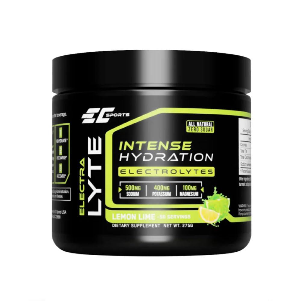 EC Sports ElectraLyte - Elektrolytes Toz Supplement - Zero Sugar Electrolytes Drink Mix for Mineral Hydration - Real Fruit Extracts & Premium Electrolyte Toz - 50 Hizmet