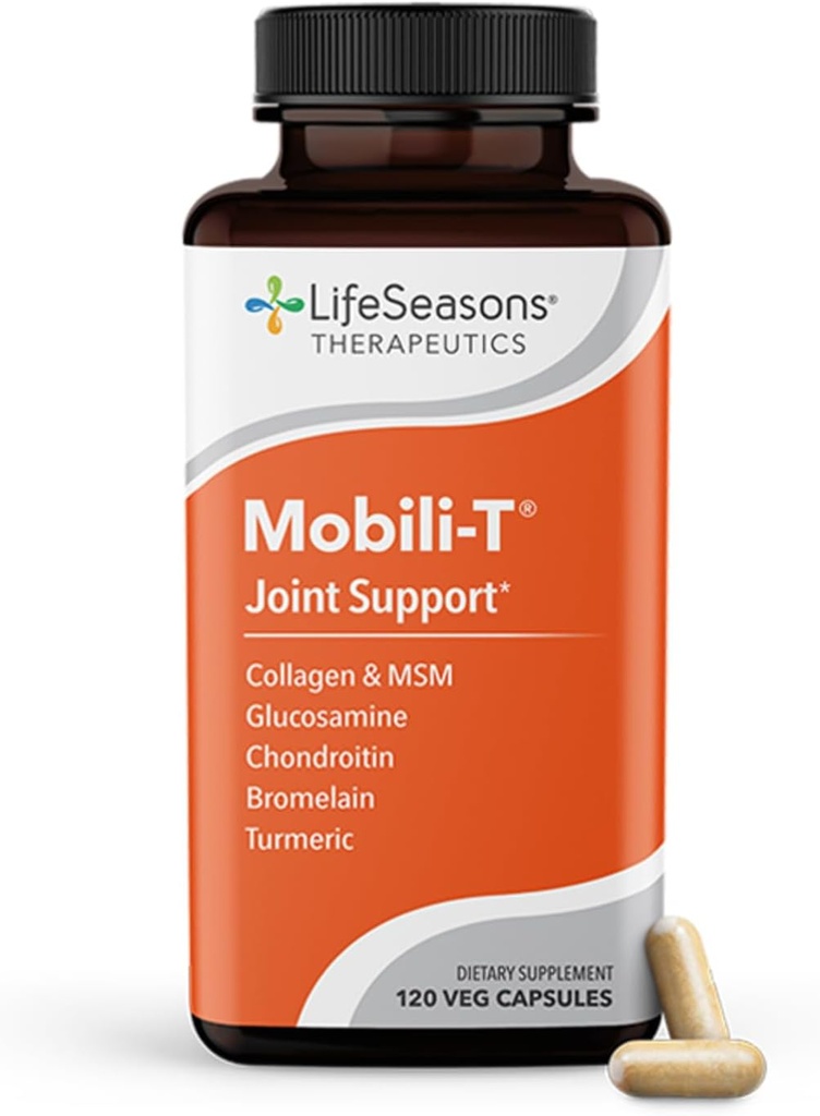 Yaşam Sezonları Mobili-T - Ortak Destek Tamamı - Aches & Discomforts - Art Range of Motion - Rebuild Tound & Cartilage - MSM Chondroitin Collagen Glucosamin & Turmeric - 120 Capsules