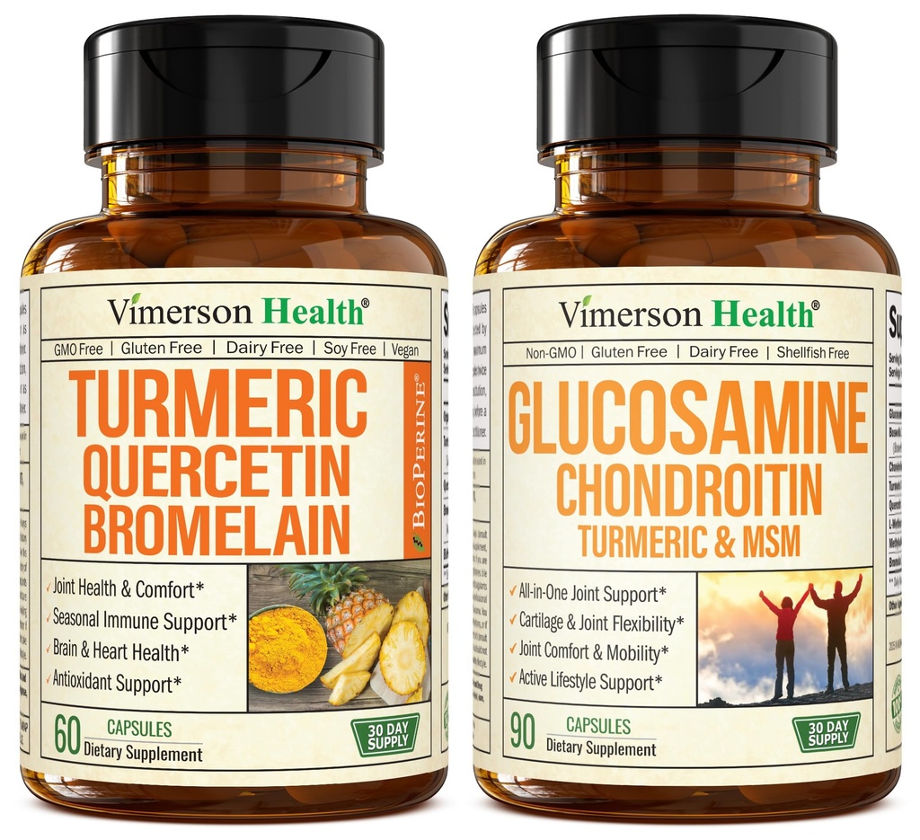 Bromelain ve Turmeric Curcumin & Glucosamine Chondroitin MSM ve Turmeric Ortak Destek Supplement Supplement Supplement
