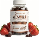 O NUTRITIONS Vitamin B Complex Gummies for Women & Men – High Potency B12 (833% DV) & Biotin – Enerji, Mood & Metabolism Desteği – Vegan Strawberry Gummy Vitaminleri – 60 Gummies, 2Month Supply
